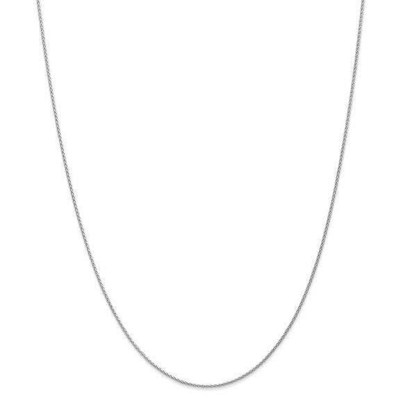 1.2mm, 14k White Gold, Solid Parisian Wheat Chain Necklace, 18 Inch - Picture 3 of 8